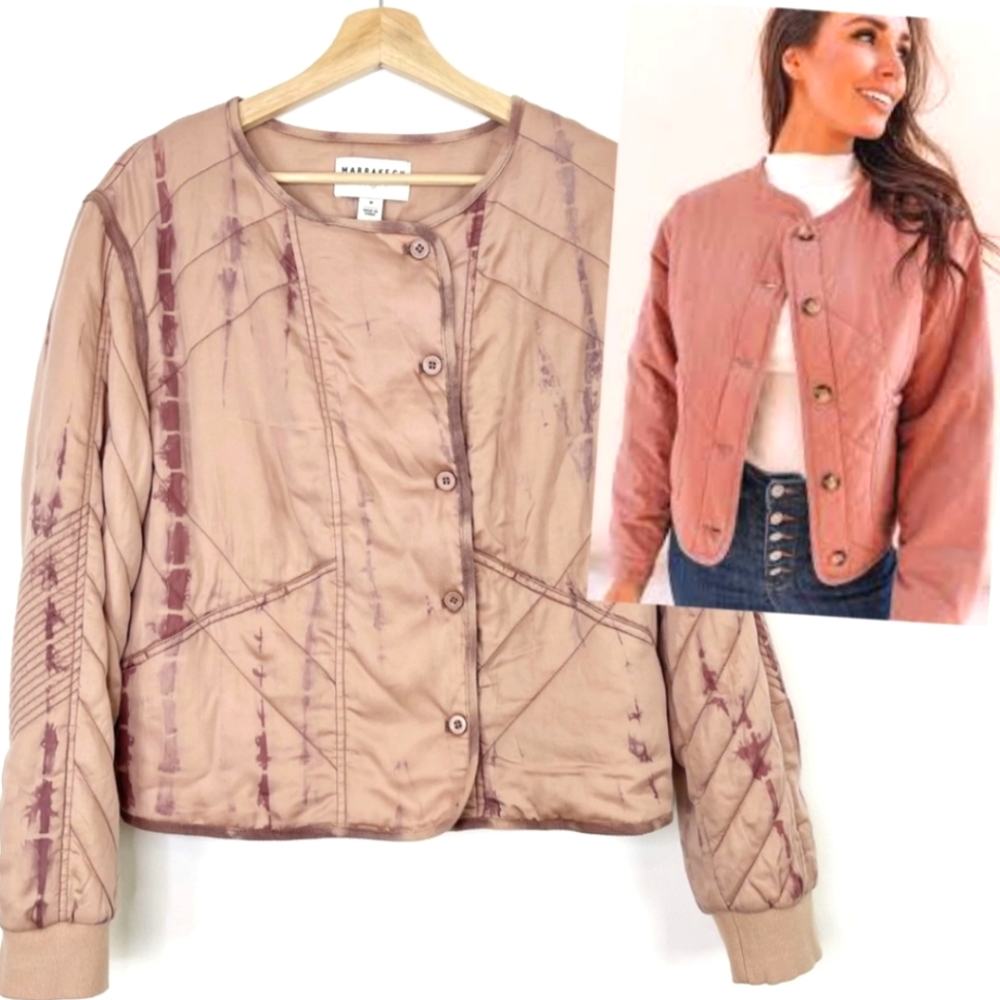 Marrakech Pastel Distressed Tie Dye Cropped Bomber Jacket